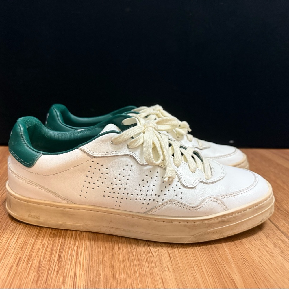 P448 White and Green Sneakers